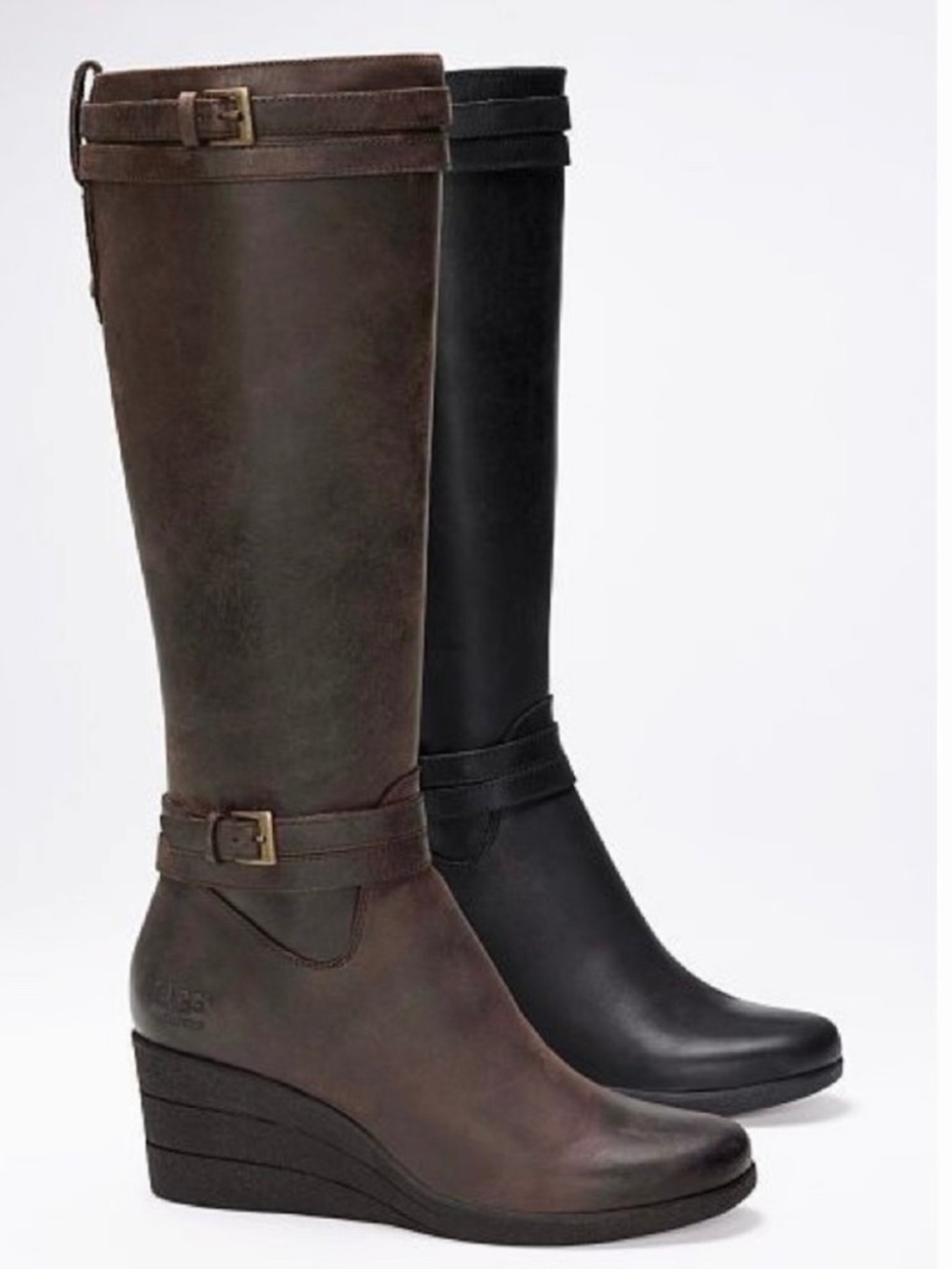 UGG Irmah Boot Waterproof Wedge Tall Burnished Brown Genuine Leather 10